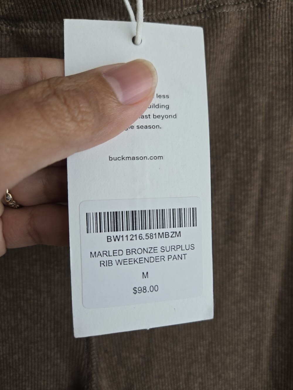 Buck Mason Surplus Rib Weekender Pants - Picture 6 of 6